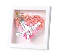 Mum Day Gift Personalized Flower Box for Mom with 2 to 8 Names, Heart-Shaped Dried Flower Box, Mum Gift First Choice