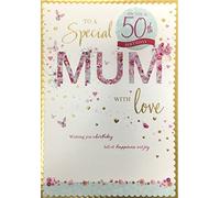 Mum Female Birthday Card with Special Milestone Ages 50TH 60TH 70TH 80TH Wishing You A Birthday Full of Happiness and Joy