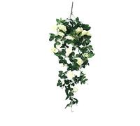 Mum Flowers Artificial Homecoming Orchid Home Wall Living Flower Simulation Vine Flower Decoration Hanging Home Hanging for Wall (White, One Size)