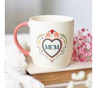 Mum Folk Heart Mug - Charming Ceramic Mug