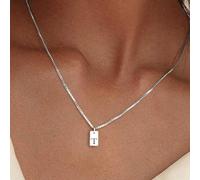 Mum for Birthday For Women Silver Plated Letter Necklace Dainty Silver Name Necklace Initial Tag Pendant Necklaces Women Trendy Jewelry Elephant Charm (T, One Size)
