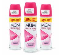 Mum Fresh Pink Rose Roll On Deodorant 75ml +50% Extra Free | 48h Anti-Perspirant Protection, Long Lasting Freshness, Skin Friendly Daily Use for Women (Pack of 3)