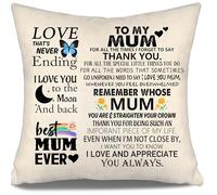 Mum Gift from Daughter Son For All The Times I Forget To Say Thank You Throw Pillow Cover Cushion Cover for Mother Mama Mom Mummy Birthday Gift (MUM)