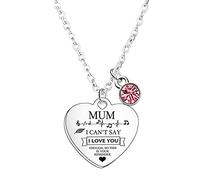 Mum Gift Mother’s Day Gift I Love You Gift Christmas Birthday Gift Thanksgiving Gift For Mum Gifts For Mum Mummy Necklace For Mum Mother (Mum I Can't Say)