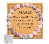 Mum Gift, Mother's Day Gift, Birthday Gift for Mum, Natural Stone Bracelet - with Greeting Card, Funny Cool Gifts for Mother's Day, Birthday, Christmas, Easter Gift, Women's Day for Mum