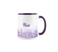 Mum Gift Mug - White and Purple Floral Meadow Coffee/Tea Present Gift Mother's Day Mug
