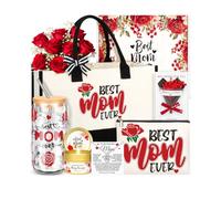 Mum Gift Mum Birthday Gifts for Mom from Daughter Son Best Mom Ever Gift w/ Tote Bag Glass Cup, Mothers' Day Hampers Gifts for Women Mama Mummy Birthday Xmas Present for Her Step-mom Wife Grandma