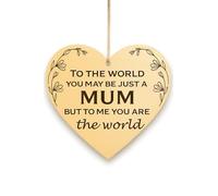 Mum Gift Wooden Plaque Mum Loving Mother's Day Plaque Wood Hanging Heart Gift for Mum Wooden Sign I love You Mum Quote