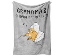 Mum Gifts Blanket, Funny Cat Unique Presents, Soft Fluffy Cute Flannel Blanket, Best Gifts for Mum Blanket from Daughters and Sons in Mother's Day Birthday Valentine's Day Christmas,130x150 cm (Grey)