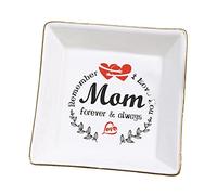 Mum Gifts Jewellery Dish, Remember I Love You Mam Forever & Always, Holder Rings Bracelets Earrings Trinket Tray, Mothers Day Birthday Surprise Ceramic Decoration Gifts from Daughter Son Husband