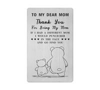 Mum Gifts Mother Gifts Mummy Gifts from Daughter Son Engraved Wallet Card Birthday Gifts - Thank You for Being My Mum