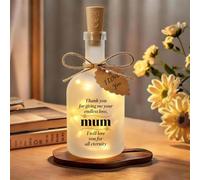 Mum Gifts - Mum Birthday Gifts, LED Bottle Decorative Lights, Mothers Day Present for Stepmother, Mummy, Mother-in-Law, Luminous Glass Bottle with a Blank Card for Writing - Emotional