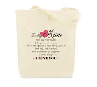 Mum Gifts,Mummy Meaningful Christmas Birthday Xmas Valentines Mothers Day Mother's Gifts for Mum,Personalised Happy Mother Day Birthday Present for Mum Gift Ideas from Daughter Son,Canvas Bag