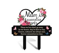 Mum Grave Ornaments, Metal Memorial Stake Grave Decorations for Cemetery