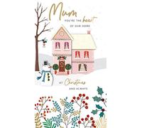Mum Heart Of The Home Embellished Christmas Card Hand-Finished Champagne Cards XCDC387