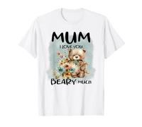 Mum I Love You Beary Much Watercolor Bear T-Shirt