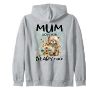 Mum I Love You Beary Much Watercolor Bear Zip Hoodie