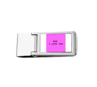 Mum I Love You Faly Art Deco Fashion Slim Money Clip Stainless Holder Pocket Wallet