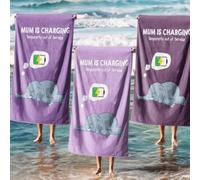 Mum is Charging Out of Service Beach Bath Towel Sheet | Super soft & Absorbent | Made in UK | Washable | Multiple Sizes | Custom Personalised, Gift For Mum, Mother's Day, Mum Birthday Gift (Elephant)