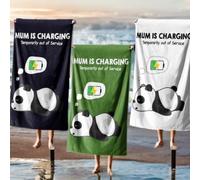Mum is Charging Out of Service Beach Bath Towel Sheet | Super soft & Absorbent | Made in UK | Washable | Multiple Sizes | Custom Personalised, Gift For Mum, Mother's Day, Mum Birthday Gift (Panda)