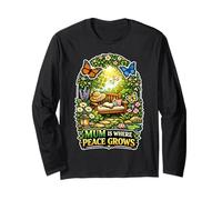 Mum is Where Peace Grows Cottagecore Aesthetic Mother's Day Long Sleeve T-Shirt