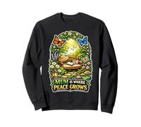 Mum Is Where Peace Grows Cottagecore Aesthetic Mother's Day Sweatshirt