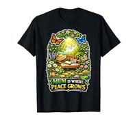Mum is Where Peace Grows Cottagecore Aesthetic Mother's Day T-Shirt