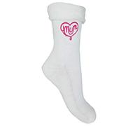 Mum Love Heart Super Soft Cosy Thermal Bed Socks (White)