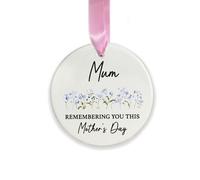 Mum Memorial Ornament, Remembering You This Mother’s Day, In Loving Memory Mummy Mama Remembrance Ceramic Decoration Gift (Round)
