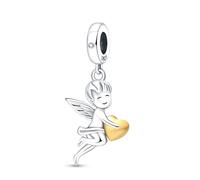 Mum Mom Dog Love Heart Angel Safety Chain Roses Flower Mother Daughter Charm Bead Pendant Sterling Silver 925 Compatible With Pandora Charm Moments Bracelet (Guardian Angel Heart)