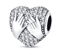 Mum Mom Dog Love Heart Angel Safety Chain Roses Flower Mother Daughter Charm Bead Pendant Sterling Silver 925 Compatible With Pandora Charm Moments Bracelet (Pinky Swear Heart)