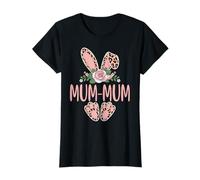 Mum-Mum Cute Leopard Bunny Ears Floral Easter T-Shirt