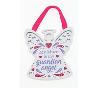 Mum My Angel Reflective Words Hanging Plaque with Ribbon Wooden Hanger Gift 00200040009
