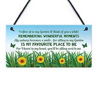 RED OCEAN Mum Nan Memorial Gift Garden Plaque Summer House Sign Garden Shed Sign