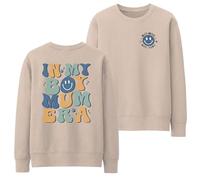 Mum Of Boys Sweatshirt - In My Boy Mum Era Pocket Design - Large Back Print - Mothers Day Mummy Mama Jumper Gift, L, Natural Stone