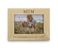Mum Photo Frame 4x6, Engraved Wooden Beautiful Inside and Out Picture Frame, Mother’s Day Gift for Mummy, New Mum Keepsake from Baby or Child (Landscape)
