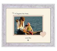 Mum Photo Frame A Daughter’s First Friend is her Mum 6x4 Double Mounted 764F Quality Gift (Shabby Chic Frame Cream Mount Beige Inside)