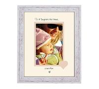 Mum Photo Frame A Daughter’s First Friend is her Mum Portrait Personalised 6x4 Double Mounted 1002F Quality Gift (Shabby Chic Frame Cream Mount Beige Inside)