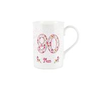 Mum Pink Floral Ages Mug - 90th Birthday Gifts Bone China Coffee/Tea Mug