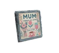 Mum Powered by Love, Caffeine, and the Occasional Glass of Wine Slate Coaster - Thoughtful Gift for Mum (slco-kf25-occasglasshg)