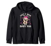 Mum Pug Love "Just A Mum Who Loves Her Baby Pug" Zip Hoodie