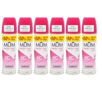 Mum Roll On Deodorant Pink Rose 75ml Pack of 6 | 50% Extra Free | Alcohol-Free Anti-Perspirant for Women and Men | Long-Lasting Odour Protection | Vegan Deodorant in Sustainable Glass Bottles