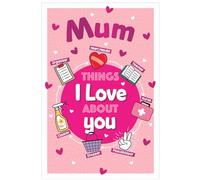 Mum Things I Love About You Mother's Day Card, Pink with Hearts, 23x15cm