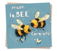 Mum To Be Pregnancy Celebrations Card - Mum To Bee - Congratulations Card For A Newly Pregnant Mom
