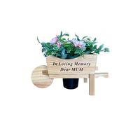 Mum Wooden Memorial Wheelbarrow with Flower Insert Graveside Plaque Crematorium