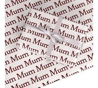 Mum Wrapping Paper for Mothers Day and Birthday - Elegant Typography Present Wrap, Stylish Gift Wrap for Mummy by Dyefor - 2 Sheets (50x70cm)