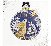Mum Xmas Bauble Festive Hare Embellished Christmas Card Xmas Greeting Cards 496240
