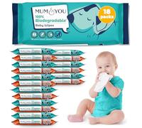 Mum & You Biodegradable Baby Wipes Multipack, 1008 Wet Wipes (18 Packs) | 99.4% Water based Wipes | Plastic Free and Eco Friendly Wipes | Recyclable Packaging | Suitable for Newborn Sensitive Skin