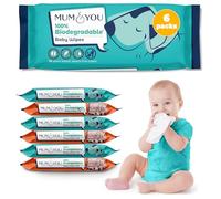 Mum & You Baby Wipes Multipack - 336 Biodegradable Wet Wipes (6 Packs) | 99.4% Water Wipes for Sensitive Newborn Skin | Baby Wipes Bulk, Bum Wipes, Wet Tissue, Eco-Friendly wet wipes baby