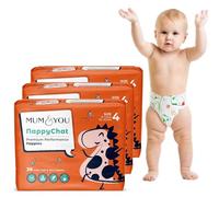 Mum & You Premium, Dry Baby Nappies | Size 4 (8-14 KG), 114 Count (3 Packs of 38) | Dermatologically Tested with 12-Hr Leak Protection with Wetness Indicator | Rash Free